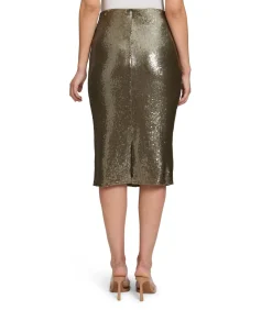 Vera Mont Rok met pailletten aubergine/brown/darkBeige/taupe Hot