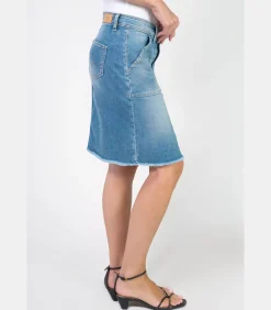 Le Temps des Cerises Rok recht van jeans LEDISI blue Clearance