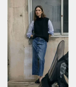 Le Temps des Cerises Rok recht van jeans RAPHI blue Clearance