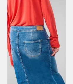 Le Temps des Cerises Rok recht van jeans RAPHI blue Clearance