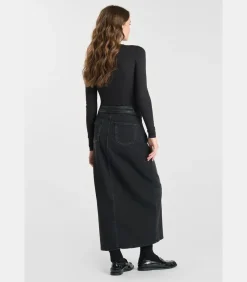 Le Temps des Cerises Rok recht van jeans RAPHI black New
