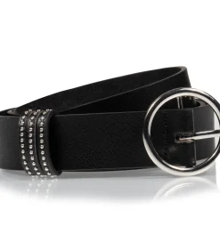 ISOTONER Ronde, generfde damesriem Zwart black Outlet