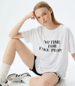Koton Ronde kraag Korte mouw T-shirt white Best