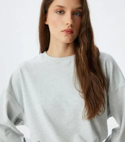 Koton Ronde kraag Lange mouw Pyjama'S Gebreide Top gray Online