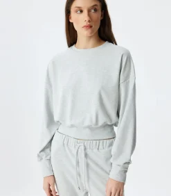 Koton Ronde kraag Lange mouw Pyjama'S Gebreide Top gray Online