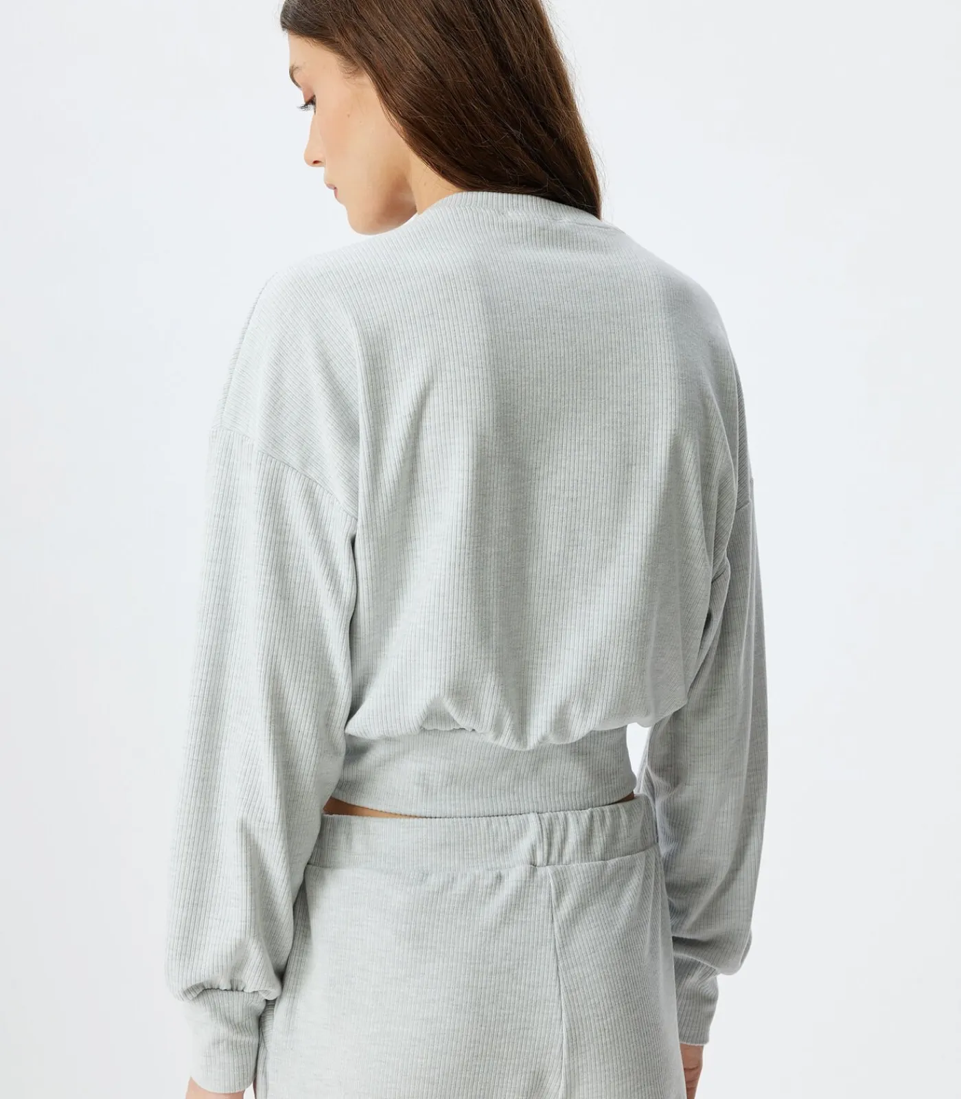 Koton Ronde kraag Lange mouw Pyjama'S Gebreide Top gray Online