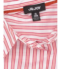 J&JOY Rood en zwart gevoerde damesblouse multicolor Best