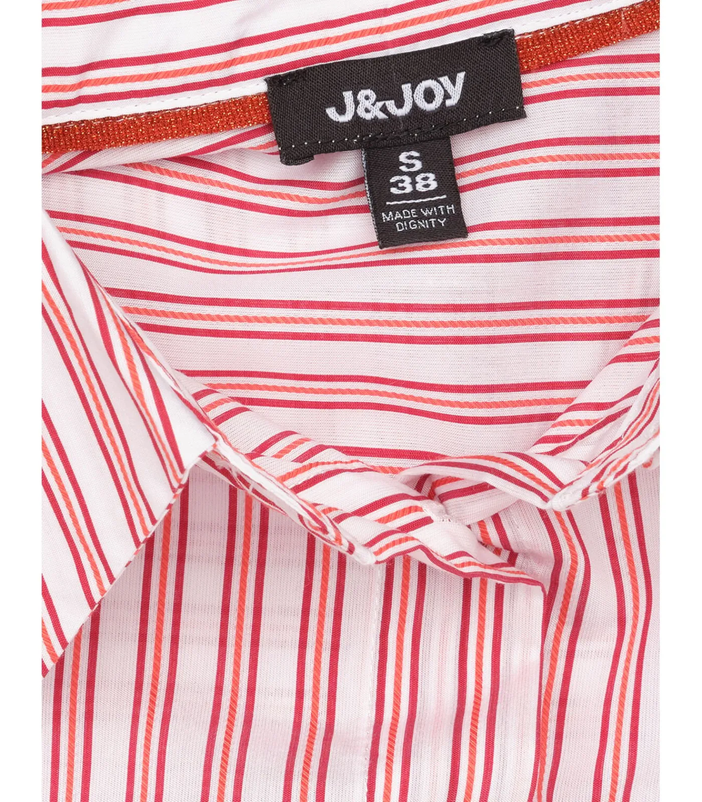 J&JOY Rood en zwart gevoerde damesblouse multicolor Best