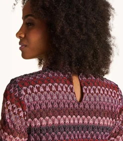 La Fée Maraboutée Rood gehaakt T-shirt met lange mouwen lightRed Discount
