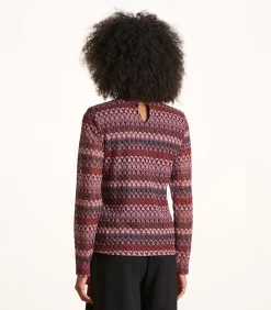 La Fée Maraboutée Rood gehaakt T-shirt met lange mouwen lightRed Discount