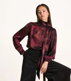 La Fée Maraboutée Rood topje met lange mouwen en print lightRed New