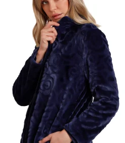 ADMAS Rosas Lange jas voor binnen Jacquard blue