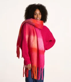La Fée Maraboutée Roze geruite sjaal pink