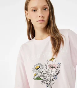 Koton Roze T-shirt Korte Mouwen Bloemenprint pink Discount
