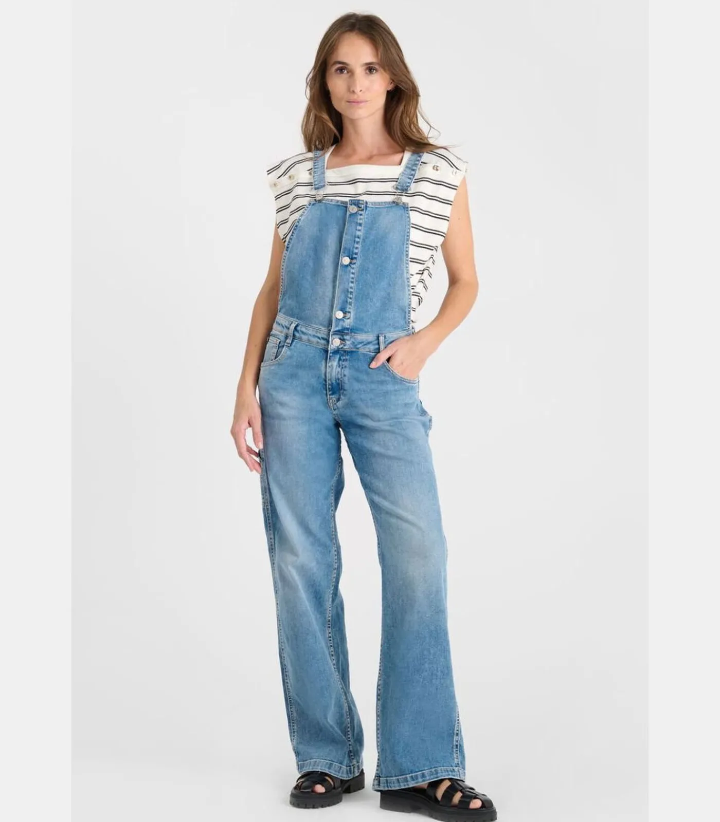 Le Temps des Cerises Salopette loose, wijd van jeans LAULY blue Discount