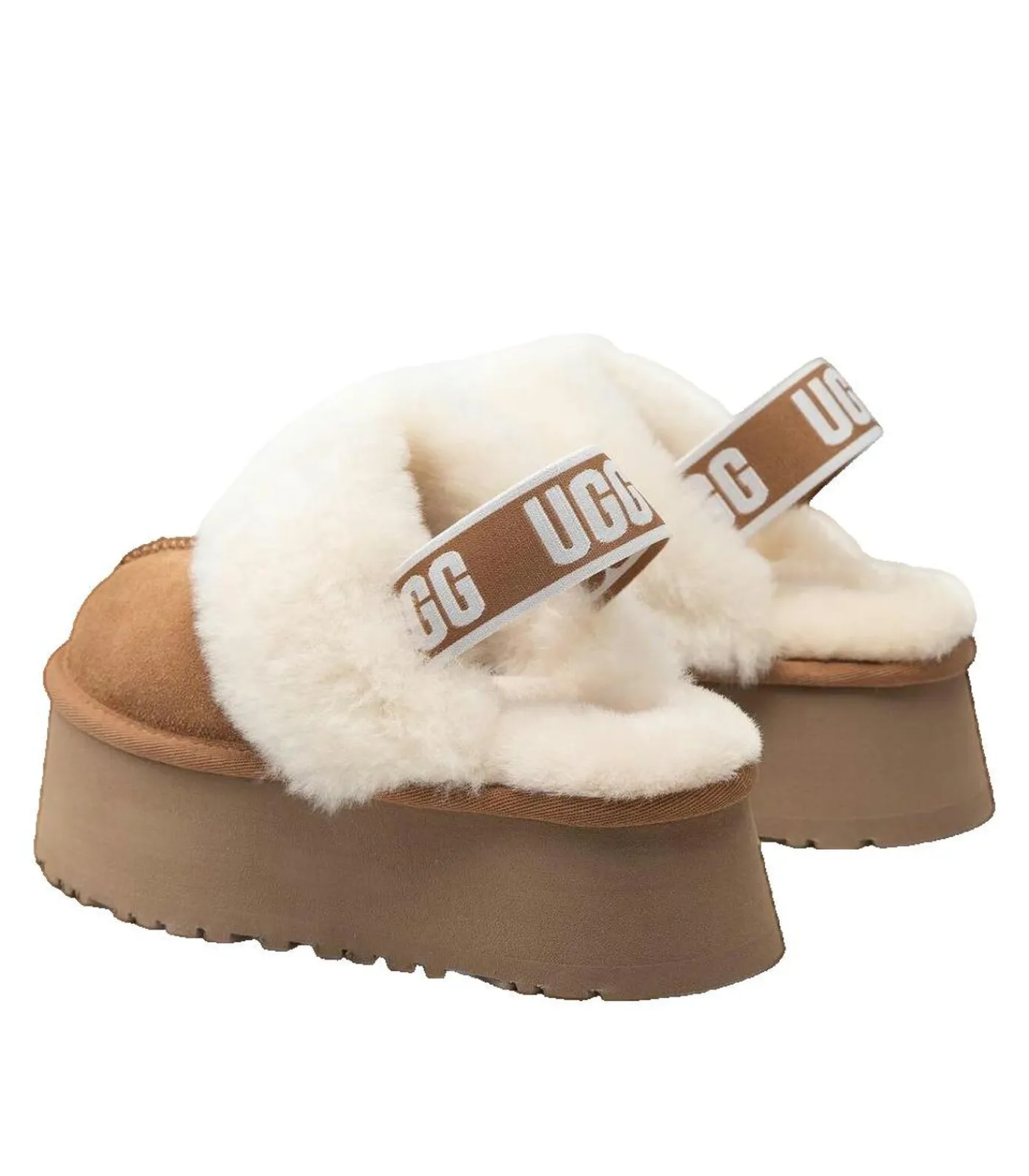UGG Sandalen Funkette van bruin leer brown Outlet