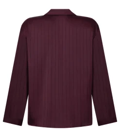 Hunkemöller Satijnen jasje met krijtstrepen purple Best