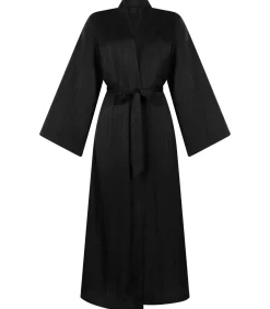 Hunkemöller Satijnen kimono met krijtstreep black Sale