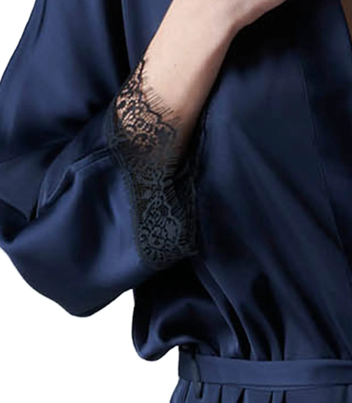 SIMONE PERELE Satin Secrets - kimono / badjas darkBlue Sale