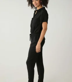 Deeluxe SAVANE - Damesjumpsuit met korte mouwen black Best