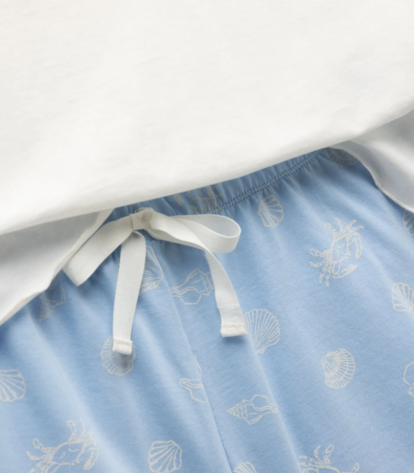 Koton Set Korte Pijama van Katoen met Schelpenprint blue Clearance