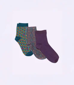 La Fiancée Set van 3 paar sokken ALEANOR darkGreen Clearance
