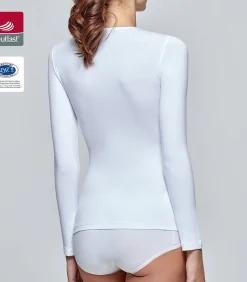 Impetus innovation Woman Shirt met ronde hals en lange mouw, innovatieve temperatuurregeling white Sale