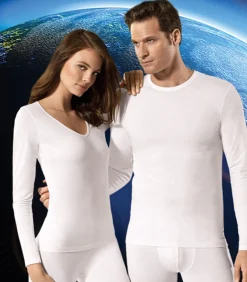 Impetus innovation Woman Shirt met V-hals en lange mouwen met innovatieve temperatuurregeling white Hot