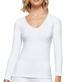 Impetus Thermo Shirt met V-hals en lange mouwen Thermo white