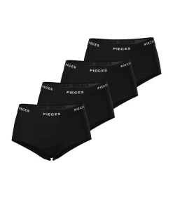 Pieces short 4 pack pclogo lady boxer black Outlet