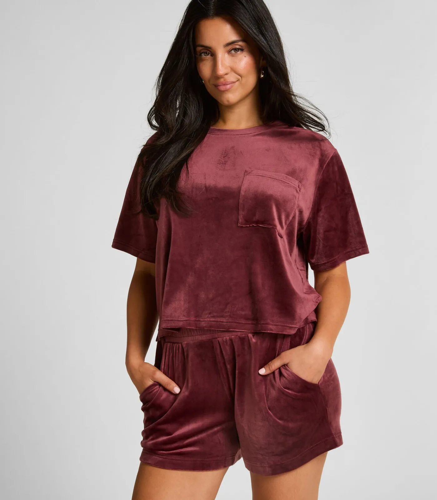Hunkemöller Shorts Velours Pocket red Discount