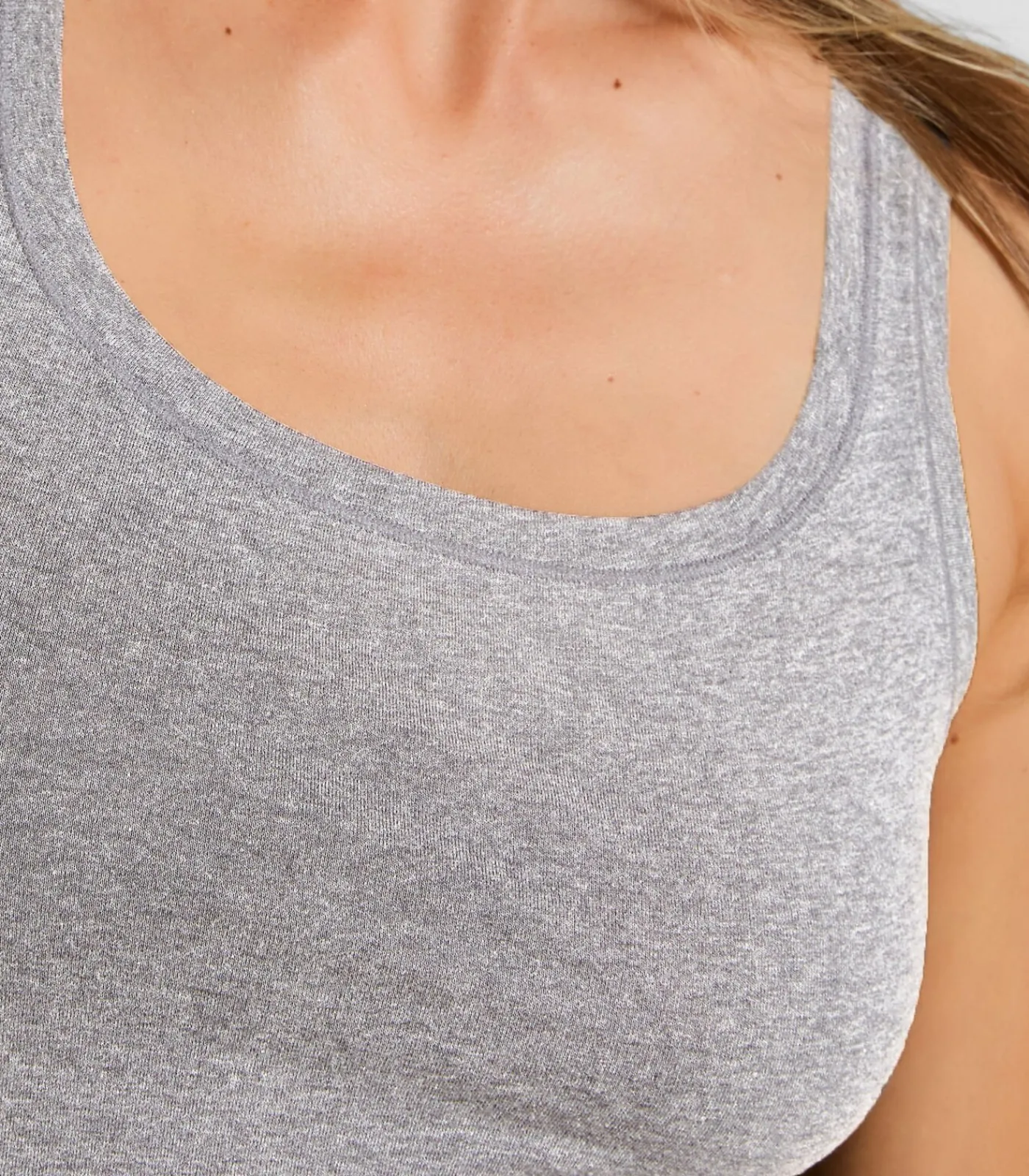 Hunkemöller Singlet Tanktop van zachte katoen gray Best