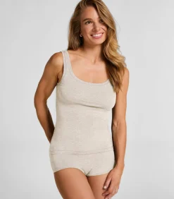 Hunkemöller Singlet Tanktop van zachte katoen beige Outlet