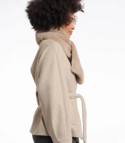 Rino&Pelle Sjaal van imitatiebont Oat OS lightBrown Online