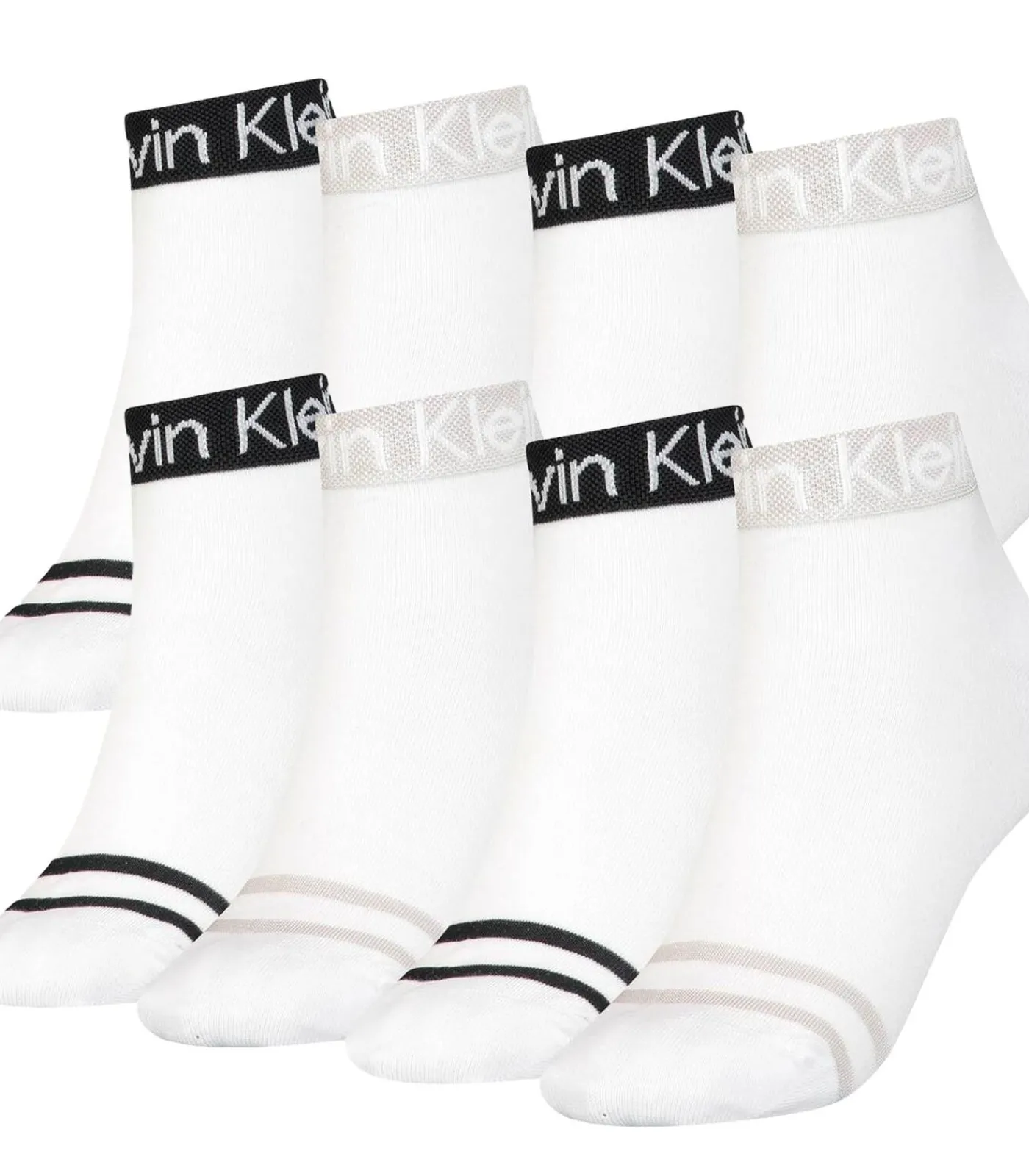 Calvin Klein Sokken CK Women Quarter LOGO WELT ZOEY 8P ECOM Set van 8 white Discount