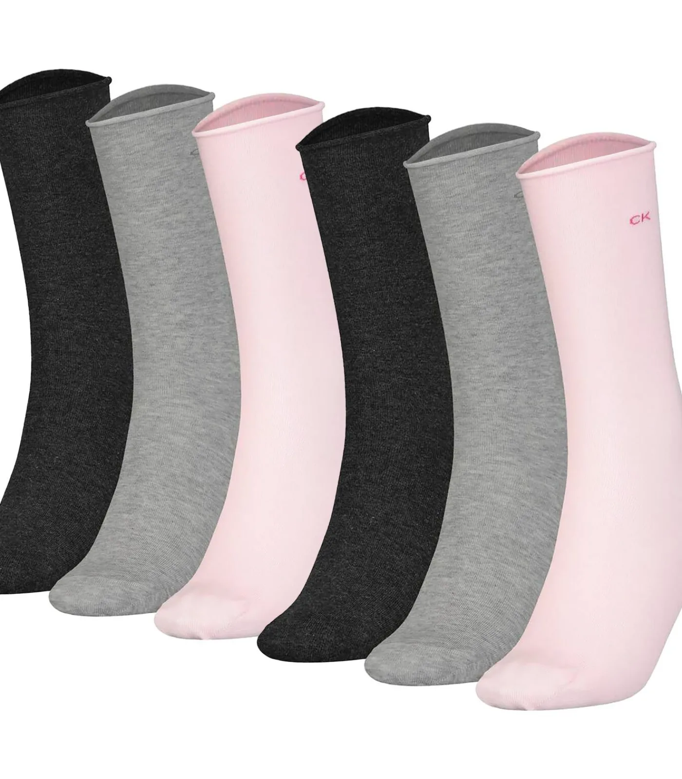 Calvin Klein Sokken CK WOMEN SOCK 6P ROLL TOP Set van 6 pink/gray Clearance