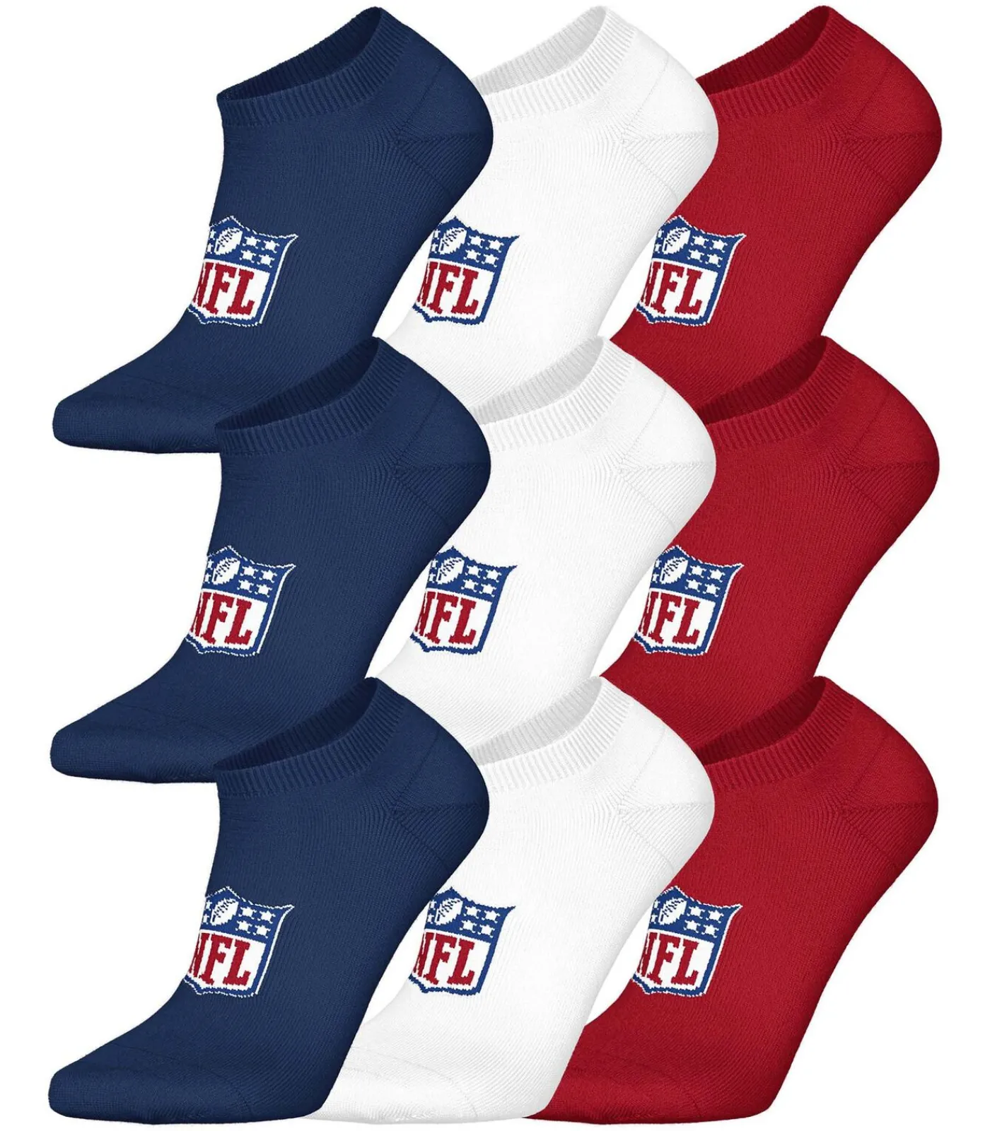 NFL Sokken SHIELD 9Pack Sneaker Socks 9-pak darkBlue/white/red Outlet
