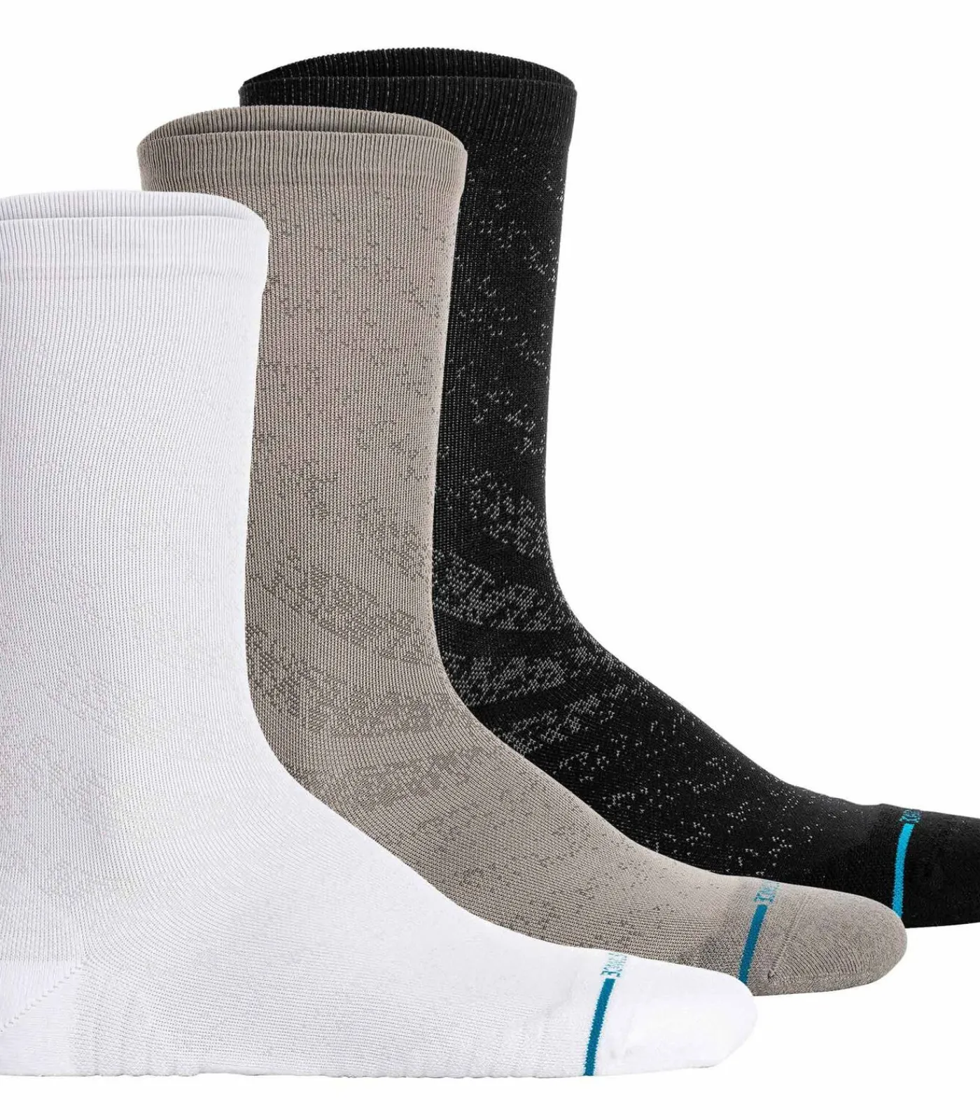 Stance Sokken Run Light Tab Crew Set van 3 black/white/gray Outlet