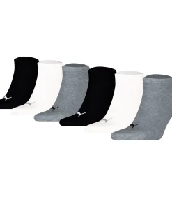 PUMA Sokken Sneaker Plain ECOM 6P Set van 6 black/white/gray Outlet
