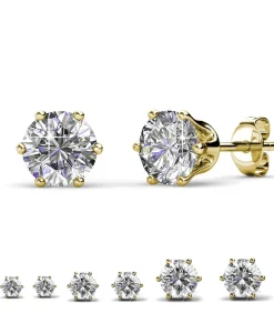 MYC-Paris Solitaire L oorbellen - Oostenrijks kristal gold/white