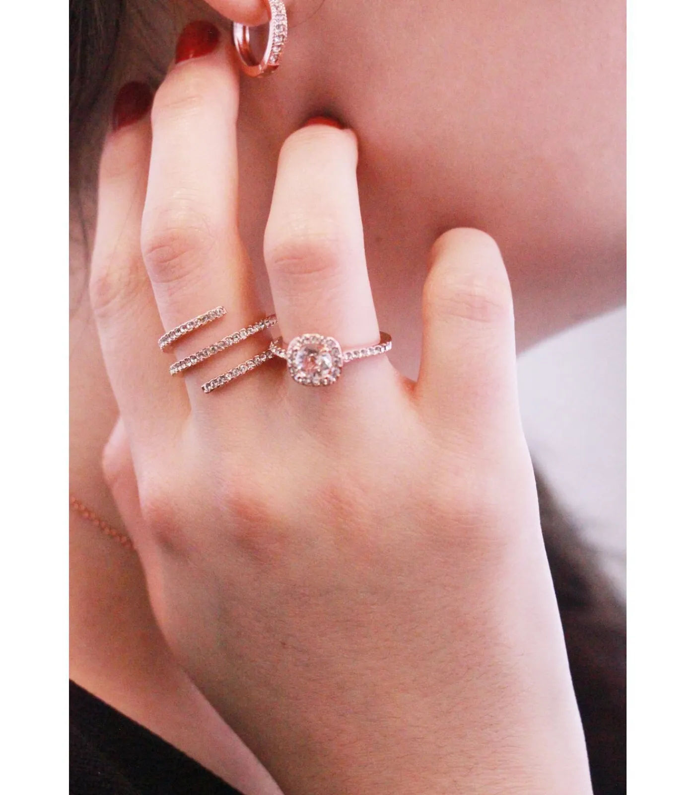 MYC-Paris Spiraalring - Oostenrijks Kristal roseGold/white New