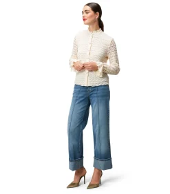 Zero Spitzenbluse ivory