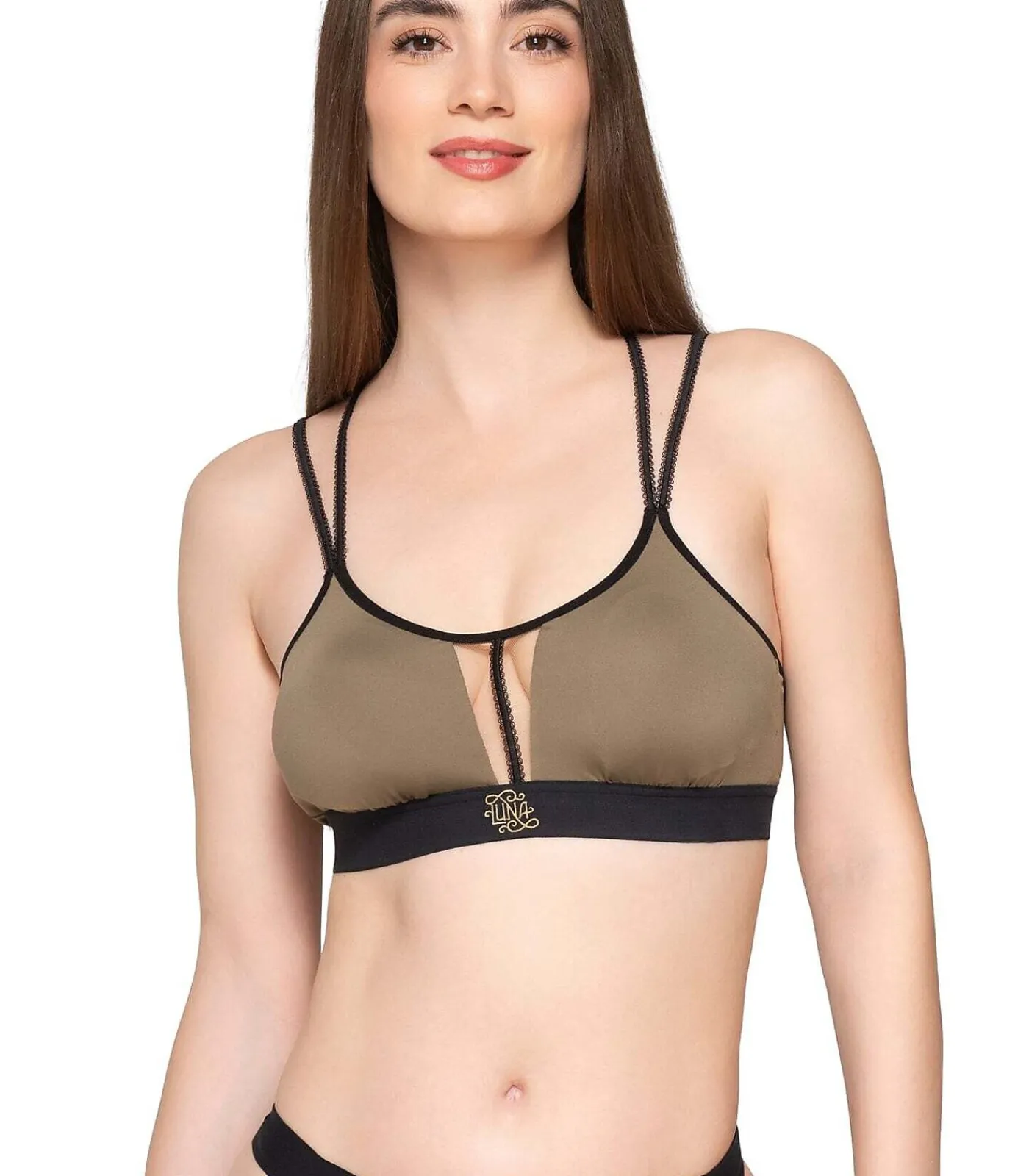 LUNA Sportbeha met gekruiste rug SPLENDID khaki Sale