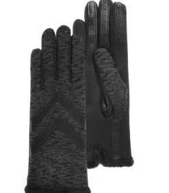 ISOTONER Stretch dameshandschoenen Bedrukt grijs/zwart taupe Clearance