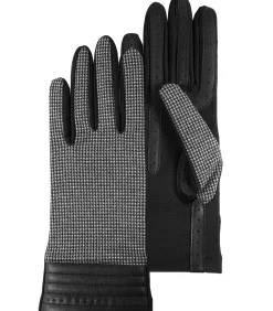 ISOTONER Stretch handschoenen in houndstooth voor dames black/antraciteGrey Clearance