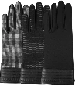 ISOTONER Stretch handschoenen in houndstooth voor dames black/antraciteGrey Clearance