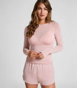 Hunkemöller super soft Boothals shirt met Cashmere pink Hot