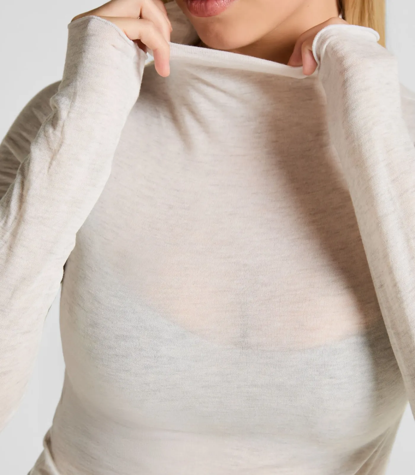 Hunkemöller super soft Turtleneck shirt met Cashmere gray