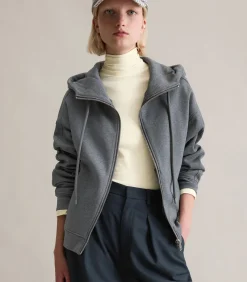 Marc O’Polo DENIM Sweatjack met capuchon relaxed antraciteGrey Online