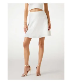 GUESS Tamara Flare Tweed Skirt white Clearance
